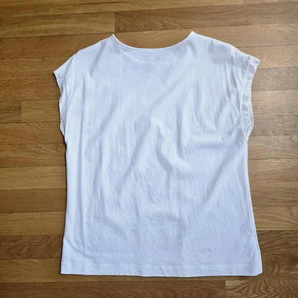 LOFT Petite Modern Wedge Cap Sleeve Tee | White | Medium - Picture 3 of 6